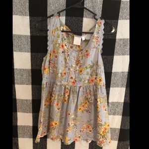 Floral Baby Doll Tank Blouse